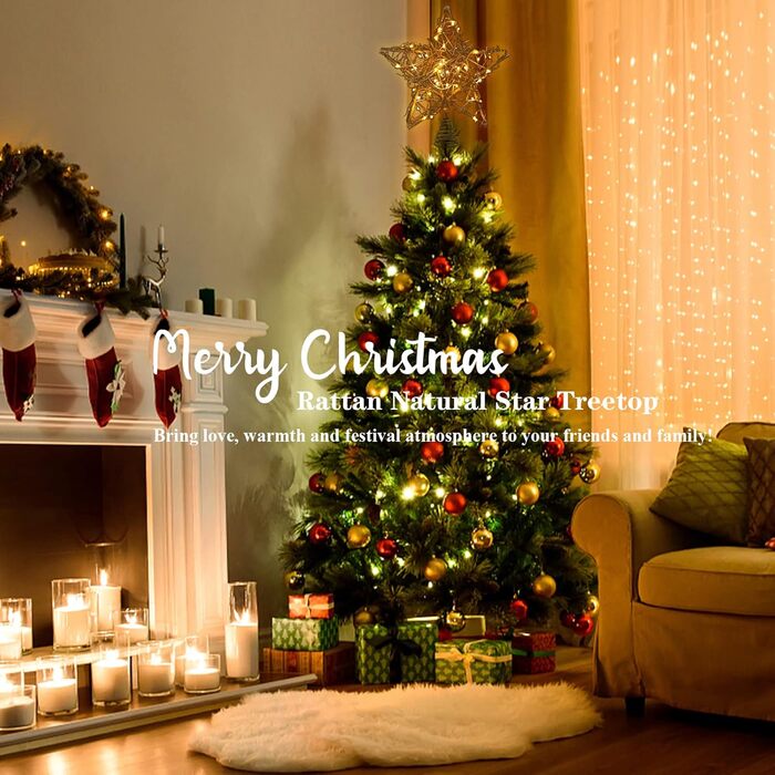 Верхівка для ялинки з натурального ротанга DDcafor