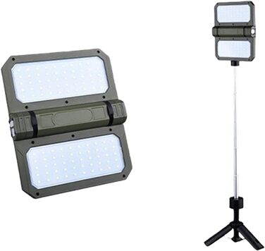 Портативний телескопічний кемпінговий ліхтар з регульованою підставкою та вбудованим блоком живлення для активного відпочинку на свіжому повітрі