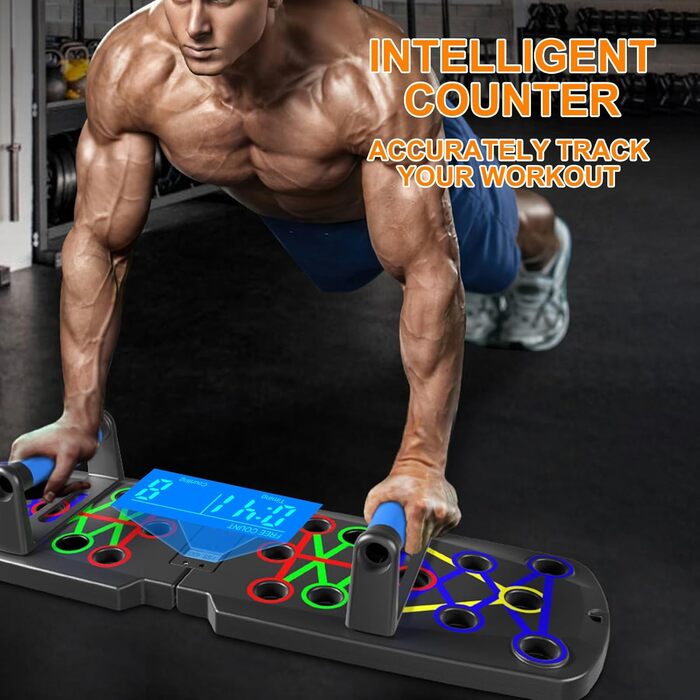 Дошка для віджимань з лічильником, складна багатофункціональна дошка для віджимань, стійка для віджимань 30 в 1 для плечей, грудей, спини та трицепсів для чоловіків та жінок