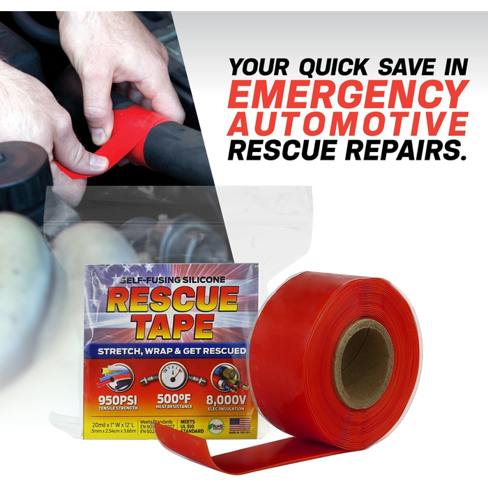 Рятувальна стрічка RP2562 Schwarz 20 Mil 12ft силіконова рятувальна стрічка