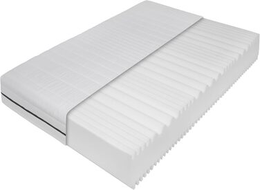 Матрац 140x200 см - Ергономічний 7-зонний матрац з холодної піни, висота 18 см - Матрац 2-в-1, рівні жорсткості H2 та H3 - Зручний, дихаючий чохол із 4-сторонньою блискавкою, H2 та H3, 140 x 200 см