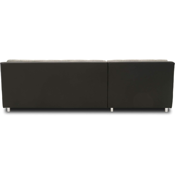 Колекція кутовий диван Treviso, L-подібний диван зі штучної шкіри та тканої тканини, кутовий диван, диван, м&39який кутовий модуль, 267 x 178 x 83 см (Ш x Г x В), сірий/чорний, шезлонг з лівим бортом, чорно-сірий