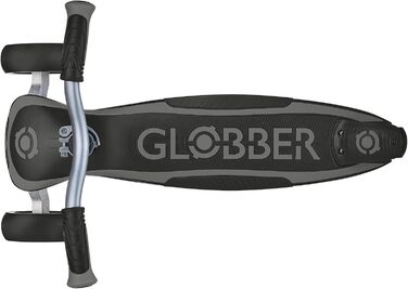 Триколісний самокат Globber ULTIMUM для дітей та дорослих, широкі колеса 125/90 мм, підшипники ABEC 7, регульована висота, до 100 кг, сірий