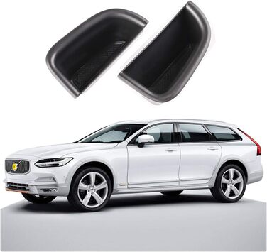 Сумісний з Volvo S90 V90 2016-2022 2023 Коробка для зберігання автомобілів Двері автомобіля Внутрішня рама Кришки коробки Внутрішні аксесуари Коробка для зберігання, 2 шт.