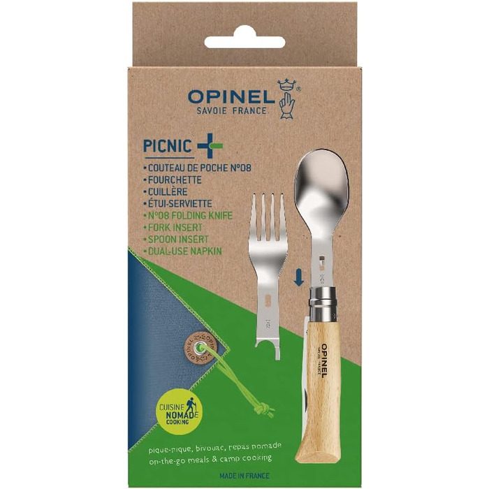 Набір для пікніка Opinel PLUS PICNIC WITH N08 БУК /1, Коричневий, Чорний