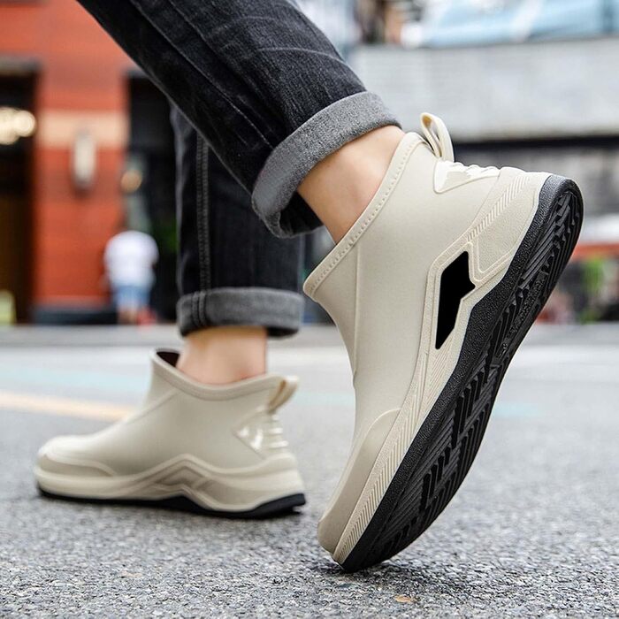 Водне взуття, гумові чоботи, для активного відпочинку на природі, дощові, легкі, з низьким ходу, для роботи, повсякденного життя, подорожей та походів, бежевий, 41 1/3 EU