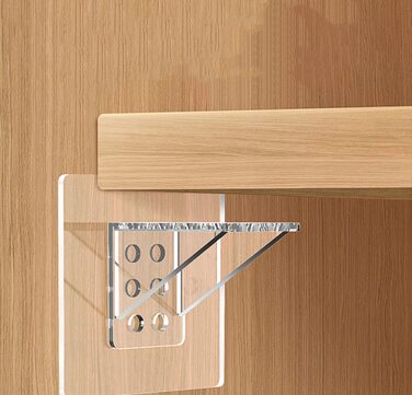 Клейкі гачки для полиць шафи, самоклеючі, прозорі опори для полиць, кронштейни для полиць, клейкі гачки, опори для основи, тримачі для полиць, шафа, тримачі для скла, полиці, прозорі, один розмір (12) 12 прозорих