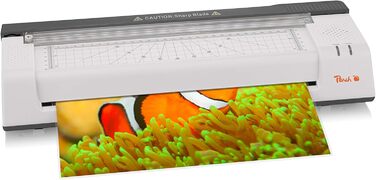 Ламінатор Peach 4-в-1 A3, включаючи закруглювач кутів, різак, ламінуючі пакети - ABS - Готовий до використання через 3-5 хвилин - 2x125 мкм - 250 мм/хв - Гарячий та холодний ламінатор - PBP420 Багатофункціональний важільний різак A3, закруглювач кутів та 