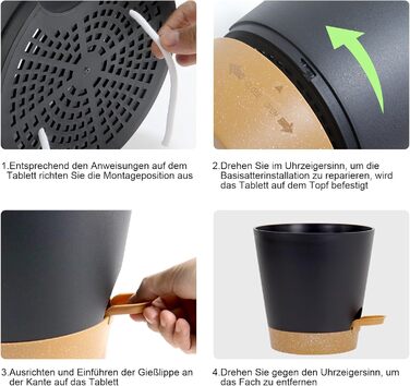 Упаковок квітковий горщик самополивний, 20.3/17.8/16.5/15.2/14/12.7см горщик для рослин з системою зрошення, сівалка з блюдцем, на