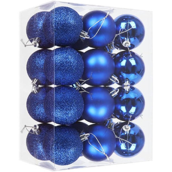 Набір блакитних ялинкових кульок 24 шт GESDYO