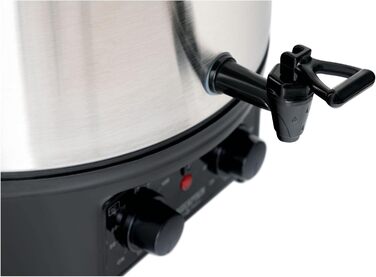 Глінтвейн Stagecaptain GWK-16A - Машина для консервації на 16 літрів - 2000 Вт - Матова нержавіюча сталь - Просте управління (температура та таймер) - Автоматичне вимкнення - Срібло