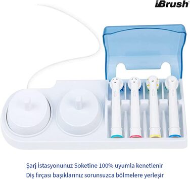 Тримач зубної щітки ibrush Електрична зубна щітка, сумісна з насадками Oral-B Sensitive - Тримач головки щітки - Зарядна станція Oral-B для 2 зубних щіток - Тримач Oral-B