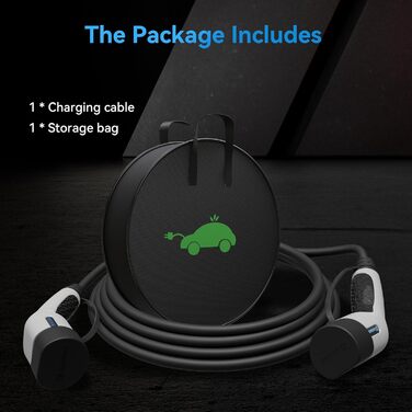 Зарядний кабель K.H.O.N.S. тип 2 режим 3 11 кВт 16 А 3-фазний 5 м для електромобіля/гібридного EV тип 2 до типу 2 IP65 сумісний з