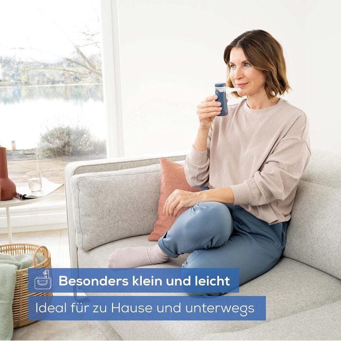 Інгалятор Beurer IH 49, портативний інгаляційний пристрій для дітей та дорослих, для лікування застуди, астми та інших респіраторних захворювань, акумуляторна батарея, особливо тихий