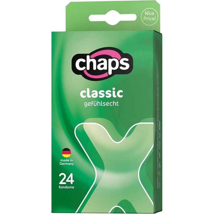Презервативи chaps Classic Natural, тонкі, прозорі, 24 шт