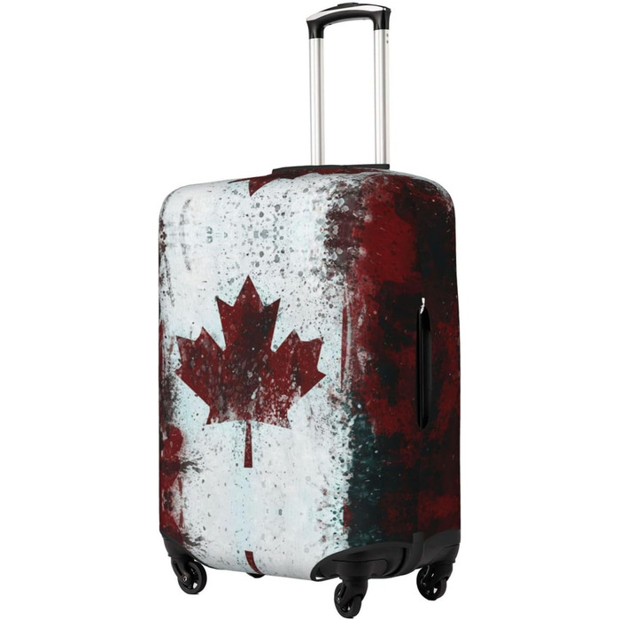 Чохол на валізу BAFAFA, дизайн Ретро-прапор Канади, з принтом, захист валізи, еластичний, стійкий до подряпин, захист від пилу, чорний, XL