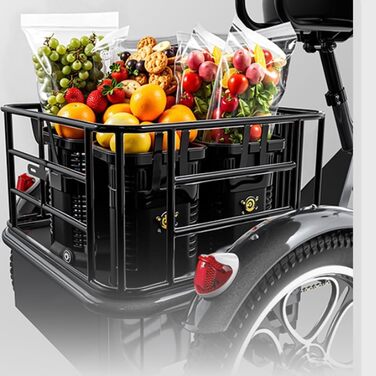 Електричний триколісний велосипед cysum для дорослих, 16-дюймовий складаний 3-колісний електровелосипед, акумулятор 48 В 22 Аг, запас ходу до 120 км, вантажний електротриколісний велосипед, вантажопідйомність 150 кг