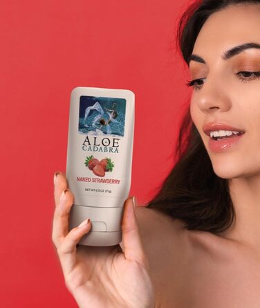 Персональний лубрикант зі смаком алое кадабри, органічний ласий, для анального сексу, орального сексу, для жінок, чоловіків та пар, гола полуниця, 2,5 унції