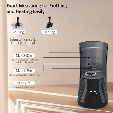 Піноутворювач для молока електричний 4 в 1 для гарячого та холодного молока Гарячий шоколад Тепле молоко Антипригарне покриття 600