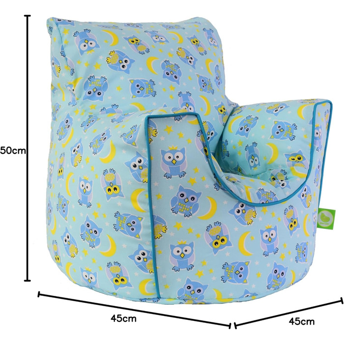 Крісло-мішок Cotton Blue Owl з квасолею