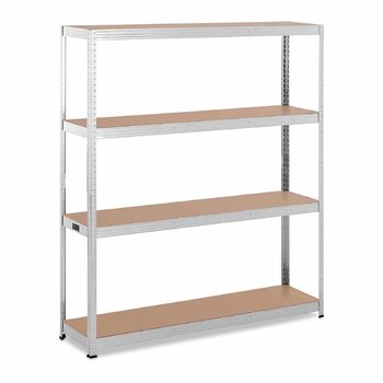 Міцний стелаж 160 x 40 x 180 см для 4 полиць по 150 кг Сірий металевий стелаж Підвальна полиця, 34