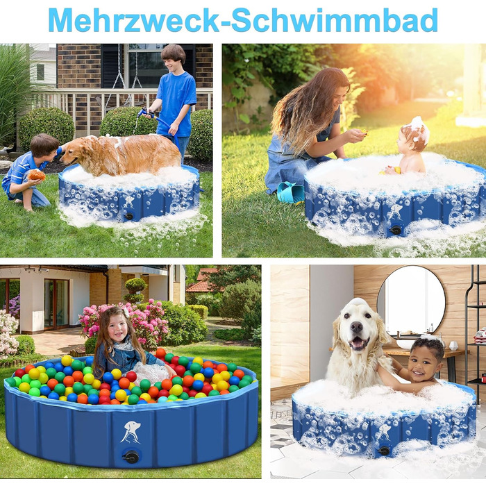 160 * 30CM Dog Bath Bath Stable Swimming Pool Pet Baby Swimming Pool Non-Slip Portable Blue, 160 * 30CM Dog Bath Bath Stable Swimming Pool Pet Baby Swimming Pool Non-Slip Portable Blue