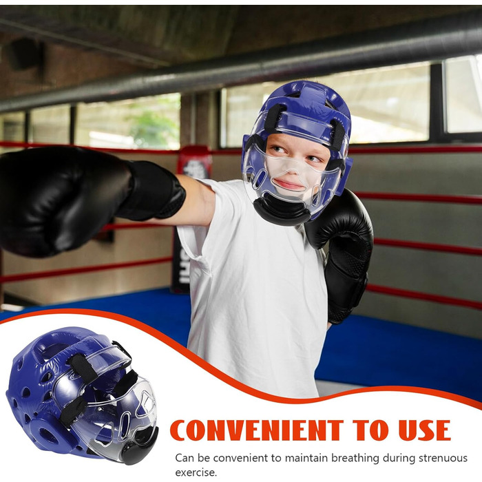 Регульований легкий шолом для тхеквондо з захистом голови та дихаючою маскою для спарингу, карате, тренування з бойових мистецтв