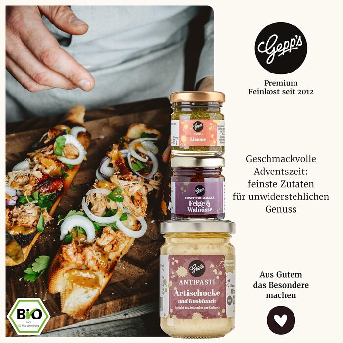 Преміальний різдвяний календар Gepp для гурманів 24 незвичайні спеції, соуси, французькі джеми та страви з олії та оцту Кулінарний різдвяний календар для чоловіків та жінок Гурман