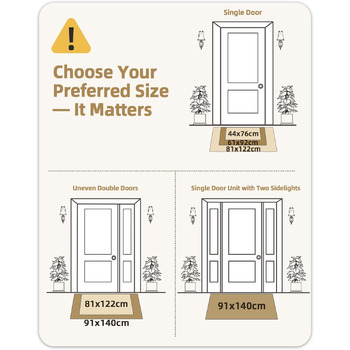 Килимок COLOR&GEOMETRY для приміщень, нековзний килимок для дверей, що миється, тонкий килимок з шенілу для входу, килимок для вхідних дверей та коридору, килимок для собак, 692 см, бежевий (прямокутний)
