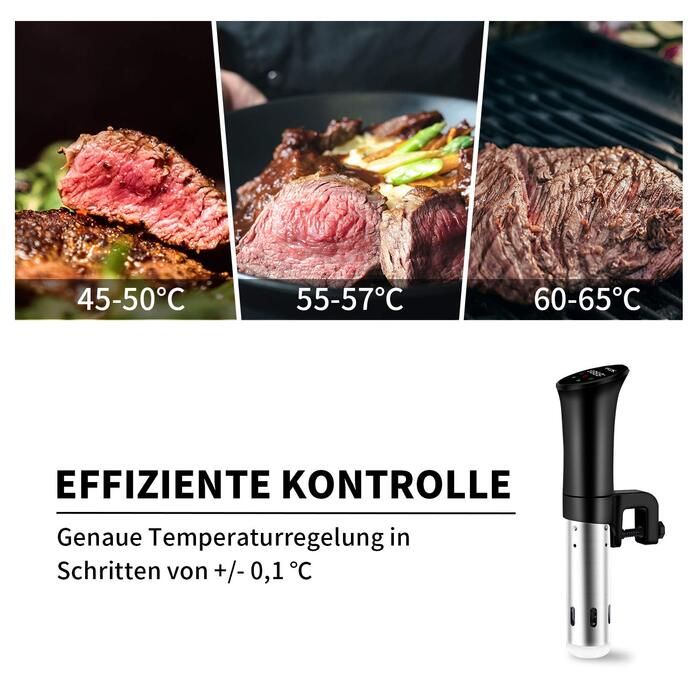 Плита су-від, точний циркуляційний насос для занурення в каструлю, 3D-потужна тиха циркуляція води, з низьким вмістом олії та низьким вмістом жиру, здорове харчування чорне (БАГАТОРАЗОВЕ)