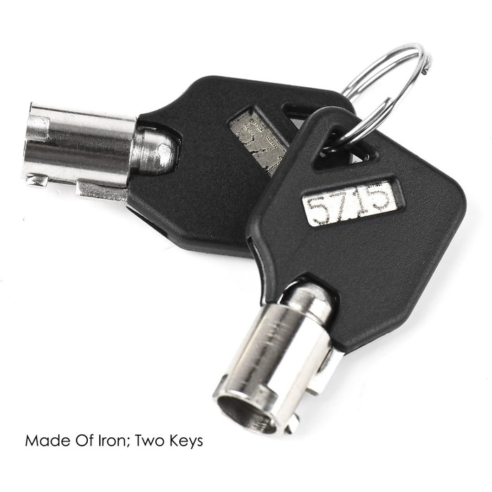 Замок для ноутбука з тросом проти крадіжки, анкерна пластина та 2 ключі, клейка пластина для фіксації, чорний