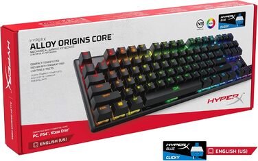 Ядро зі сплаву HyperX - Механічна ігрова клавіатура TKL (без клавіш) - Компактний розмір - Синій колір HyperX - Світлодіодне підсв