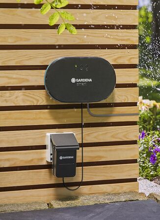 Комплект датчиків розумного керування зрошенням Gardena керування зрошенням до 6 клапанів (24 В), індивідуальне програмування тривалості поливу для кожного клапана, включаючи шлюз і розумний датчик (19109-20)