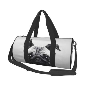 Дорожня сумка-циліндр з мопсом, спортивна сумка для чоловіків та жінок, сумка для подорожей, спортивний баул