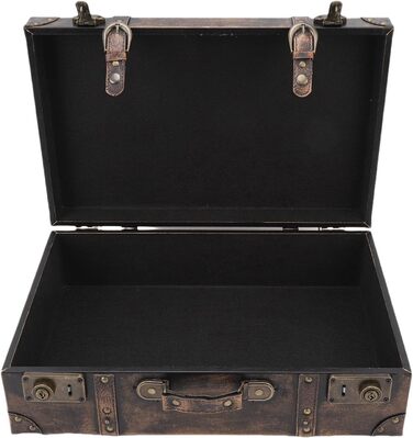 Декоративний вінтажний футляр для зберігання, чарівна ретро-скриня для багажу, реквізиту для весільної фотографії, антикварна скриня для декору кімнати для гостей, 45 x 30 x 15 см (коричневий)