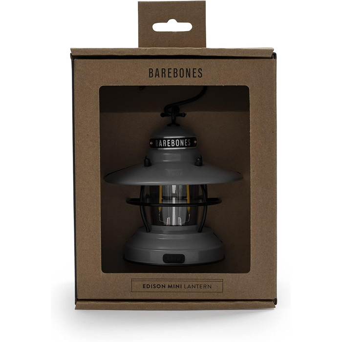 Міні-ліхтар Barebones Edison вінтажний світлодіодний вуличний ліхтар із регулюванням яскравості компактний, всепогодний вуличний світильник для походів, кемпінгу, риболовлі та домашнього декору (сланцево-сірий)