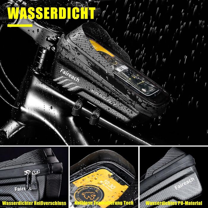 Сумка для велосипедної рами з 3D-сонцезахисним козирком, водонепроникний тримач для мобільного телефону