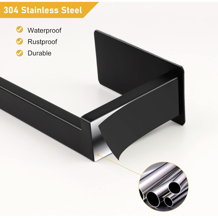 Тримач для туалетного рушника без свердління, тримач для туалетного рушника без свердління з нержавіючої сталі, самоклеючий для ва