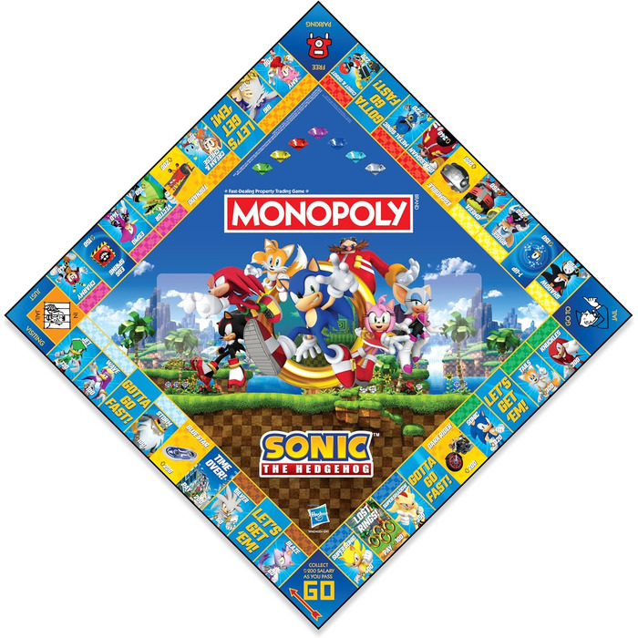 Настільна гра Monopoly Sonic the Hedgehog від Winning Moves для 2-6 гравців, чудовий подарунок для фанатів від 8 років