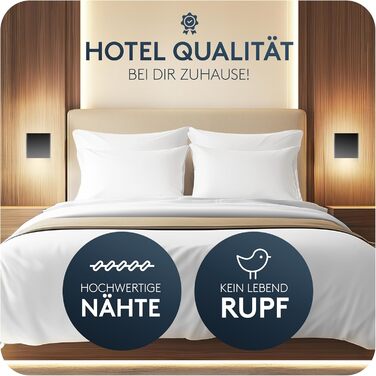 Пухова подушка CALMONT з 3 камерами 80x80 Пухнаста та підходить для алергіків Міцна та дихаюча подушка для ліжка Пухова подушка Пухова подушка 80 x 80 см