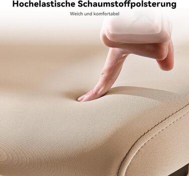 Ергономічне офісне крісло MUSSO E600SE, 3-рівневе регулювання поперекової опори, 3D-регульовані підлокітники та підголівник з підставкою для ніг, адаптоване для жінок, підтримка хребта під час сидіння (бежевий)