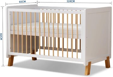 Дерев&39яне дитяче ліжечко 3-в-1, трансформоване дитяче ліжечко, 3 регульовані положення основи ліжка, матрац Deluxe Aloe Vera у комплекті, від народження до 6 років (без матраца 120X60 см)