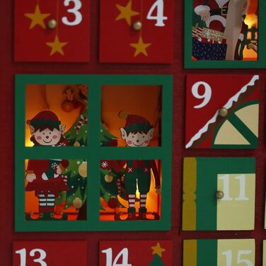 Різдвяний адвент-календар-будиночок з дерева з 24 шухлядами PIONEER-EFFORT