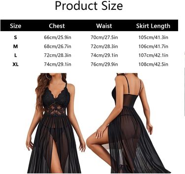 Комплект жіночої сексуальної білизни мереживна білизна з сіткою, нічна сорочка-леді з V-подібним вирізом, нічна сорочка-корсет з боковим розрізом (чорний, L)