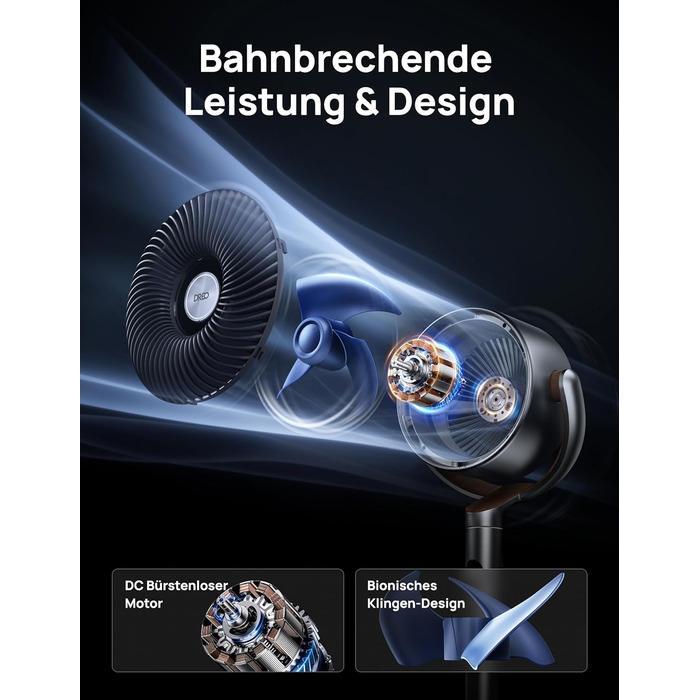 Підлоговий вентилятор Dreo, розумні коливальні підлогові вентилятори 120120 з Wi-Fi/голосовим керуванням, 80-футовий вентилятор для спальні, безшумні вентилятори з двигуном постійного струму, регульована висота, 8 швидкостей, 6 режимів, таймер на 12 го