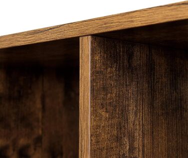 Книжкова полиця VASAGLE, полиця для сходів, перегородка, меблі для зберігання, 6 полиць, для офісу, вітальні, спальні, рустикальний коричневий LBC63BX