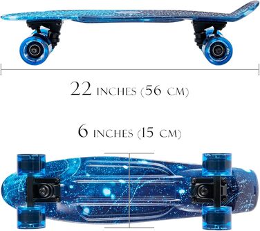 Дошка Arrow Board - скейтборд 22, 27, 31 дюймів, скейтборди серії KMX, підходять для початківців, дітей та підлітків, ідеально підходять для круїзу та базових трюків, подарунковий набір 22 Galaxy у класичному стилі