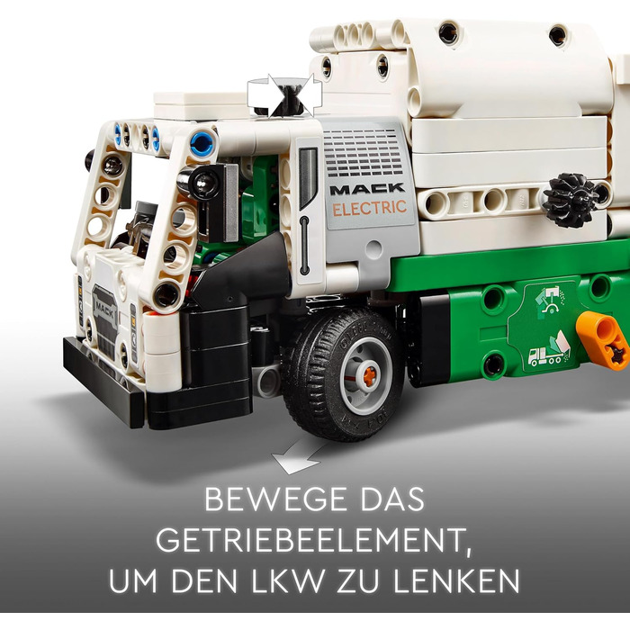 Електричний сміттєвоз LEGO Technic Mack LR, модель сміттєвоза для рольової гри у переробку, іграшка-вантажівка для дітей, подарунк