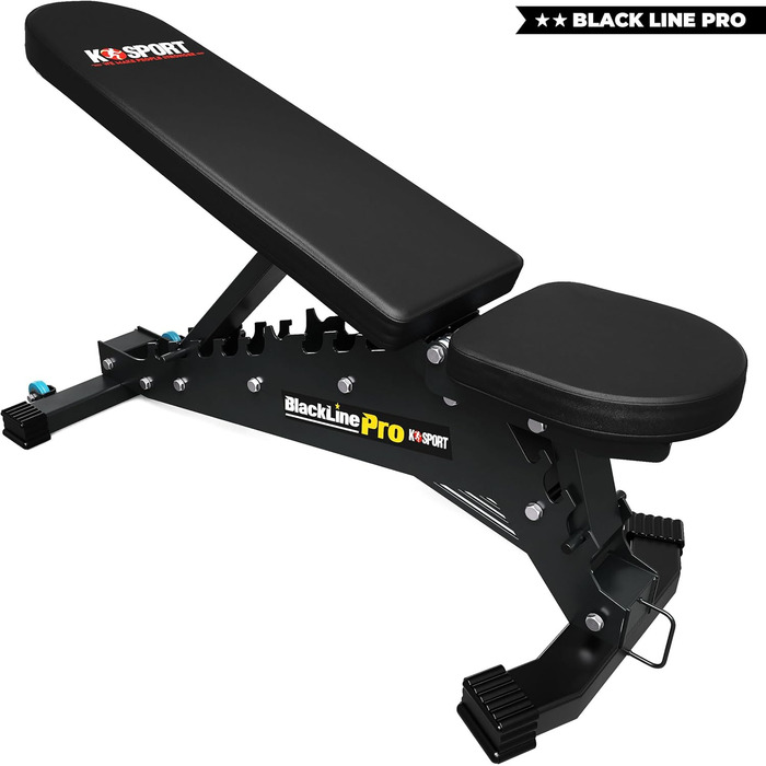 ПРОФЕСІЙНА лавка для штанги Преміальна професійна тренувальна лава, вантажопідйомність до 375 кг Багатофункціональна лава з регульованим кутом нахилу Лава з похилою та плоскою поверхнею для жиму лежачи