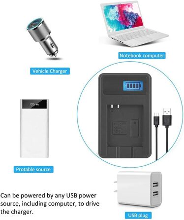 Зарядний пристрій Nikou NB-4L/8L з РК-дисплеєм, простий зарядний пристрій, USB-зарядний пристрій 5V 1-2A 10W